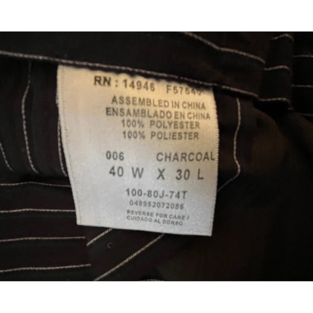NWT Roundtree & Yorke Mens Dress Pants 40x30 Charcoal Gray Wrinkle Resistant - Picture 4 of 7